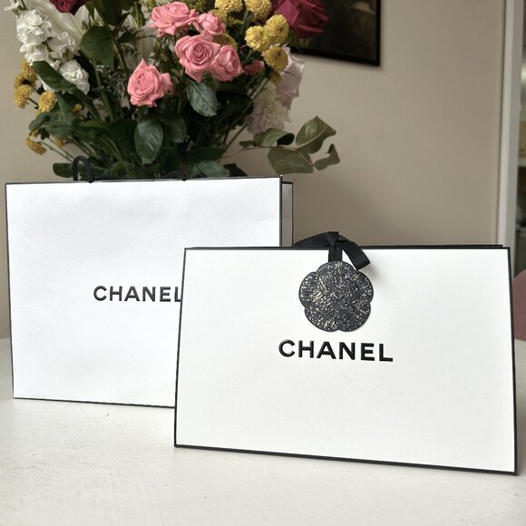 Chanel Paper Bag Duo - Authentic Packaging with Classic Ribbon Closure - Picture 1 of 8